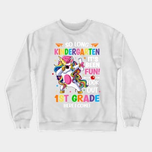 Unicorn So Long Kindergarten Graduation Last Day Of School Gift For Girls Kids Crewneck Sweatshirt